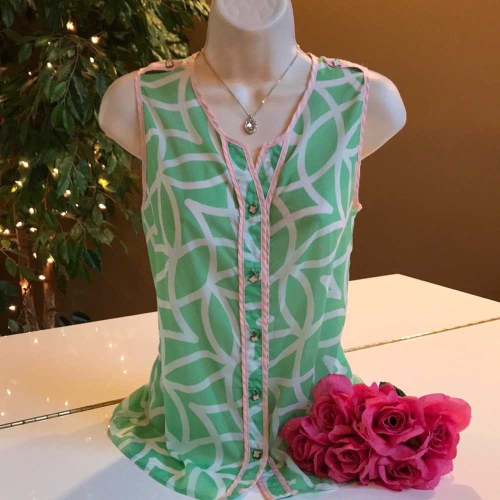 ANNABELLA GREEN, WHITE, PINK TOP PRETTY BUTTONS SM